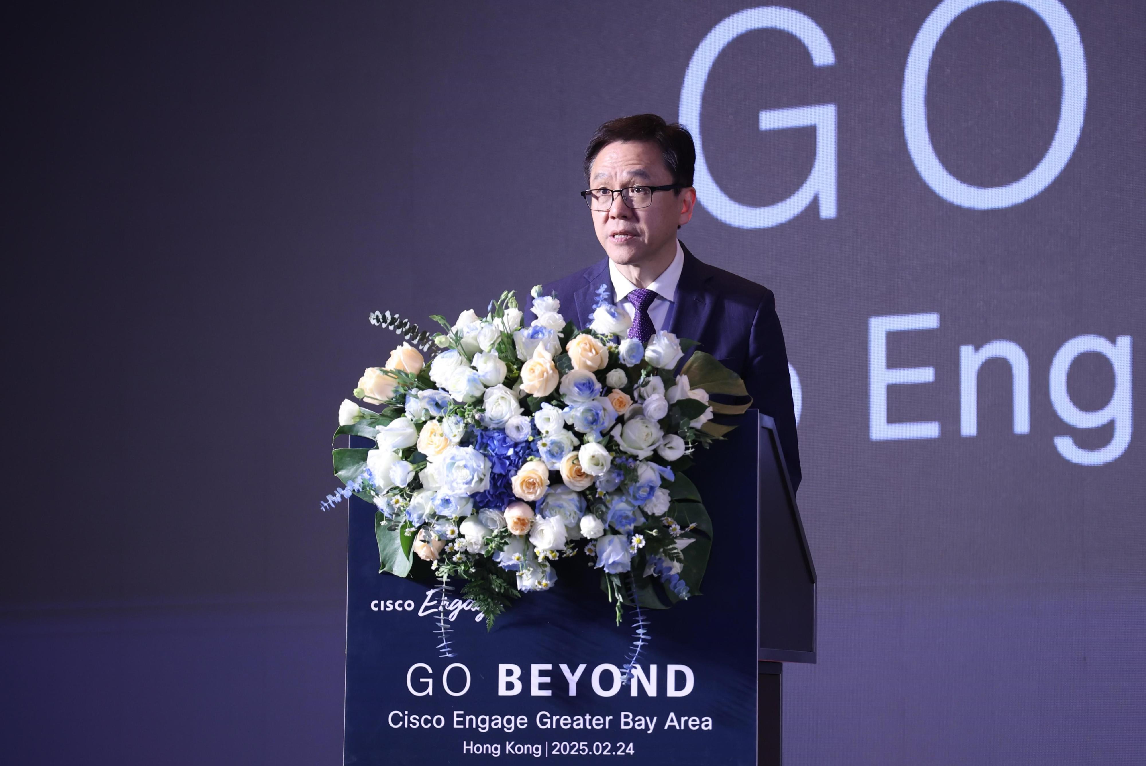 創新科技及工業局局長孫東教授今日（二月二十四日）在思科主辦的活動Cisco Engage Greater Bay Area Summit致辭。