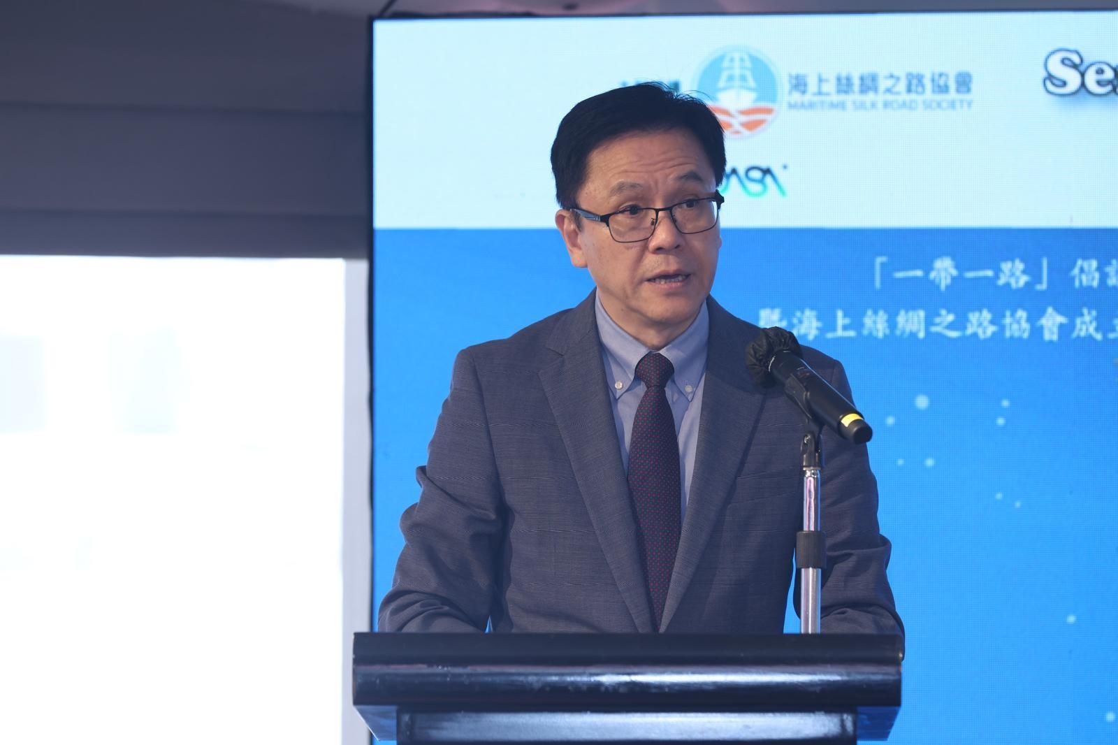 創新科技及工業局局長孫東教授今日（九月十六日）在海上絲綢之路協會主辦的「新太空經濟 – 突破與機遇」座談會致辭。